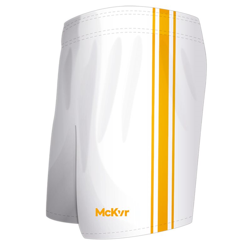 Mc Keever Core 22 GAA Shorts - Adult - White/Amber