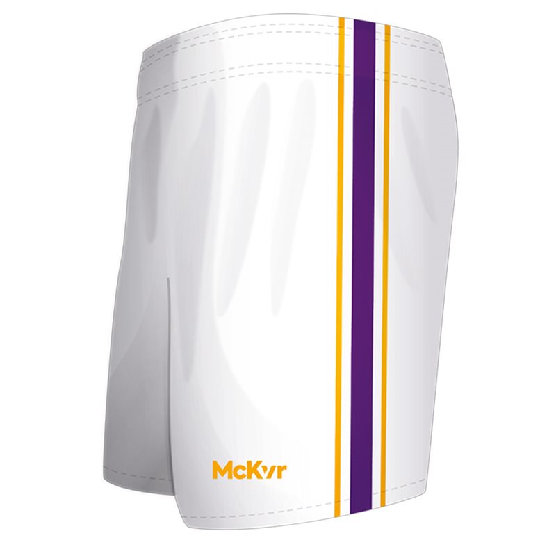 Mc Keever Core 22 GAA Shorts - Adult - White/Purple/Gold