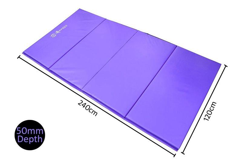 Sure Shot Foldable (4 Fold) Gym Mat - 50mm Purple