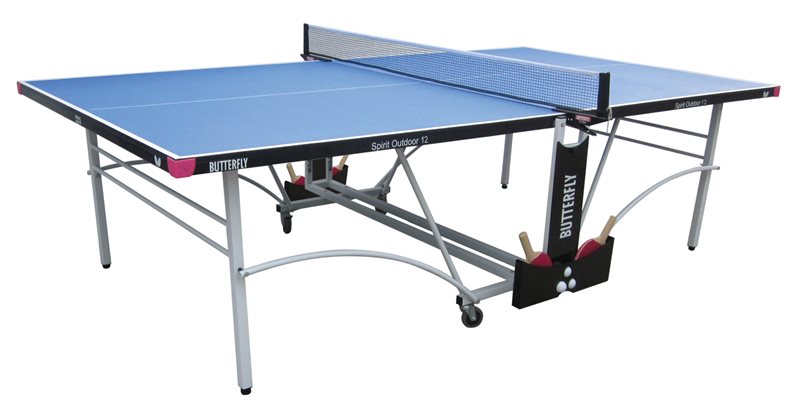 Butterfly Spirit 12 Outdoor Rollaway Table Tennis Table - Blue