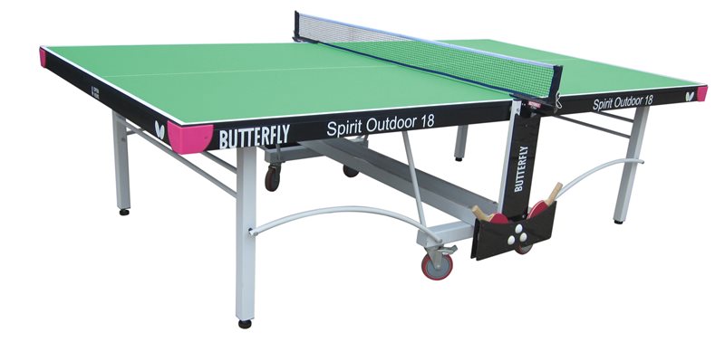 Butterfly Spirit 18 Outdoor Rollaway Table Tennis Table - Green