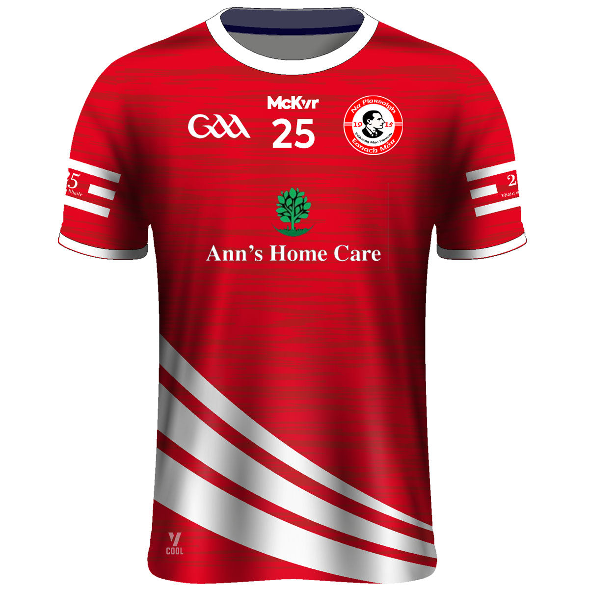 Mc Keever Na Piarsaigh Eanach Mor CLG Numbered Match Jersey - Adult - Red Player Fit