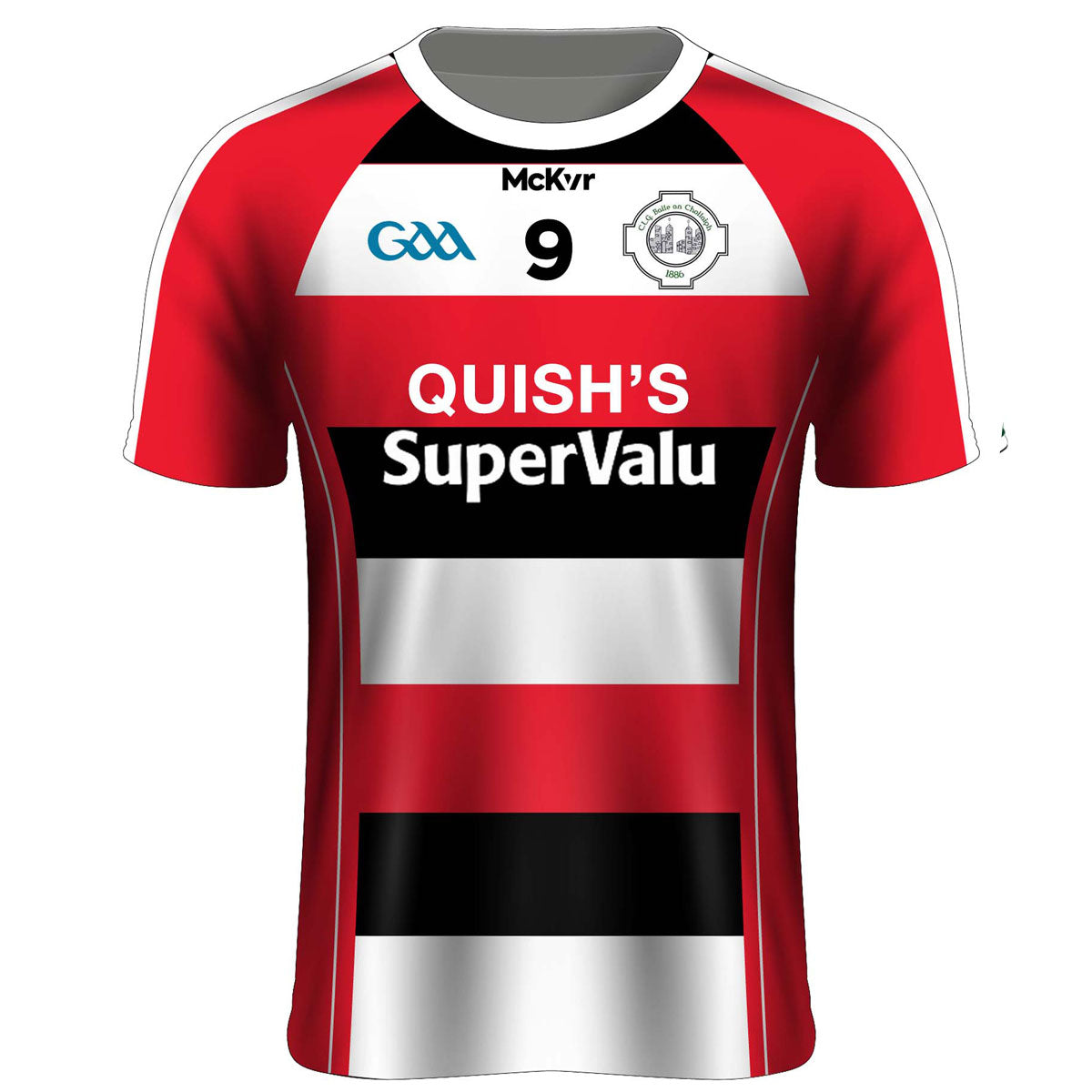 Mc Keever Ballincollig GAA Numbered Away Jersey - Adult - Red/Black