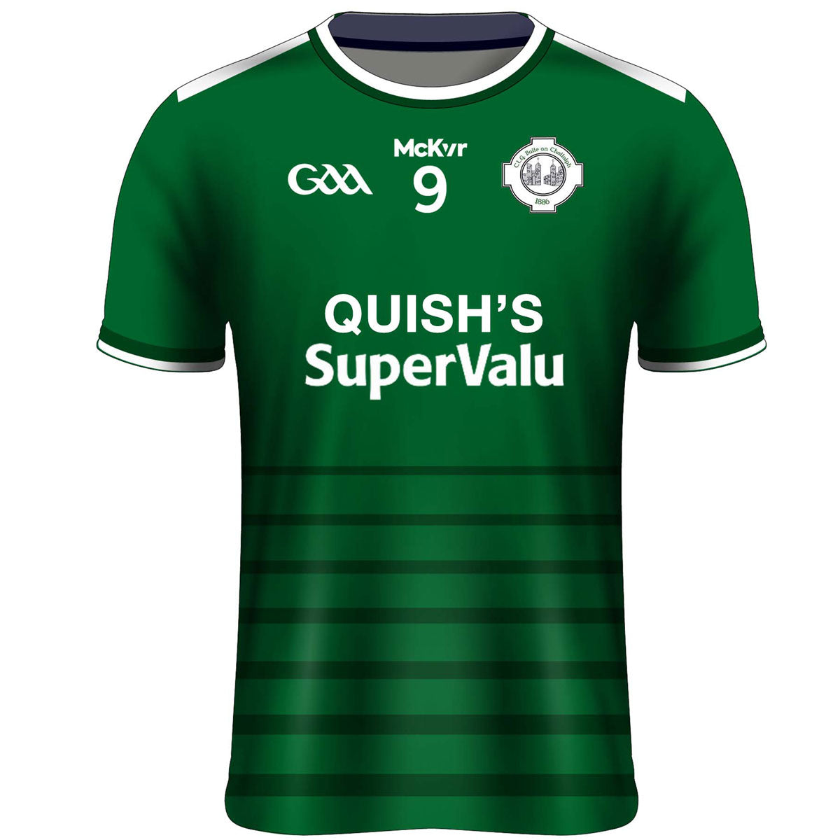 Mc Keever Ballincollig GAA Numbered Home Jersey - Adult - Green/White