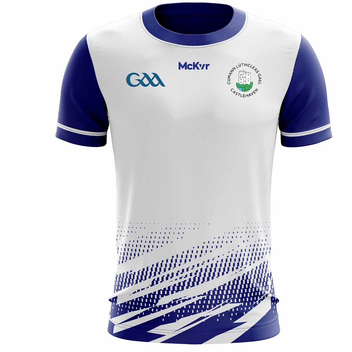 Mc Keever Castlehaven GAA Training Jersey - Adult - White/Blue Player Fit