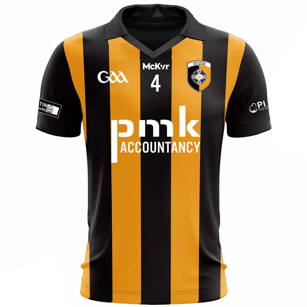 Mc Keever Crossmaglen Rangers GAA Numbered Playing Jersey - Adult - Black/Amber Player Fit