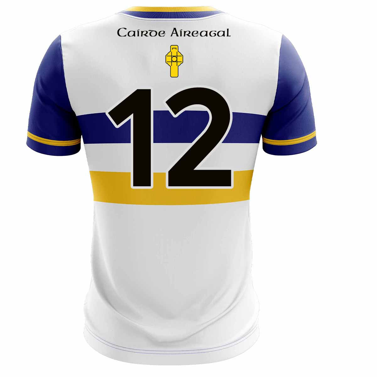 Mc Keever Errigal Ciaran GAA Numbered Home Jersey - Adult - White/Royal Player Fit