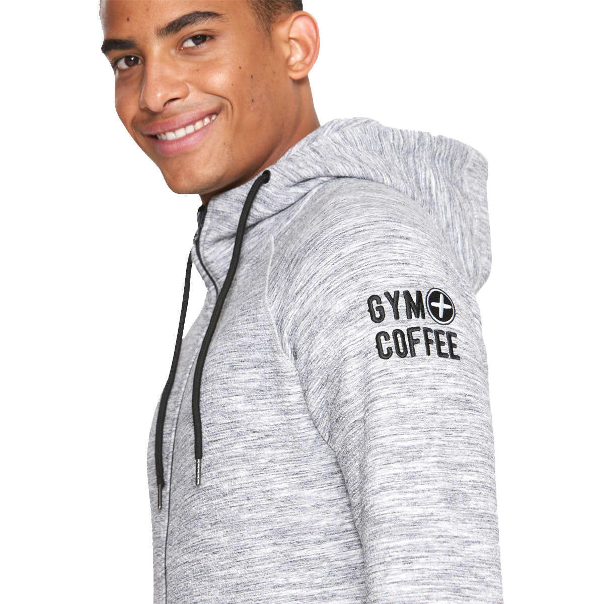 Gym+Coffee Fleck Hoodie - Mens - Grey