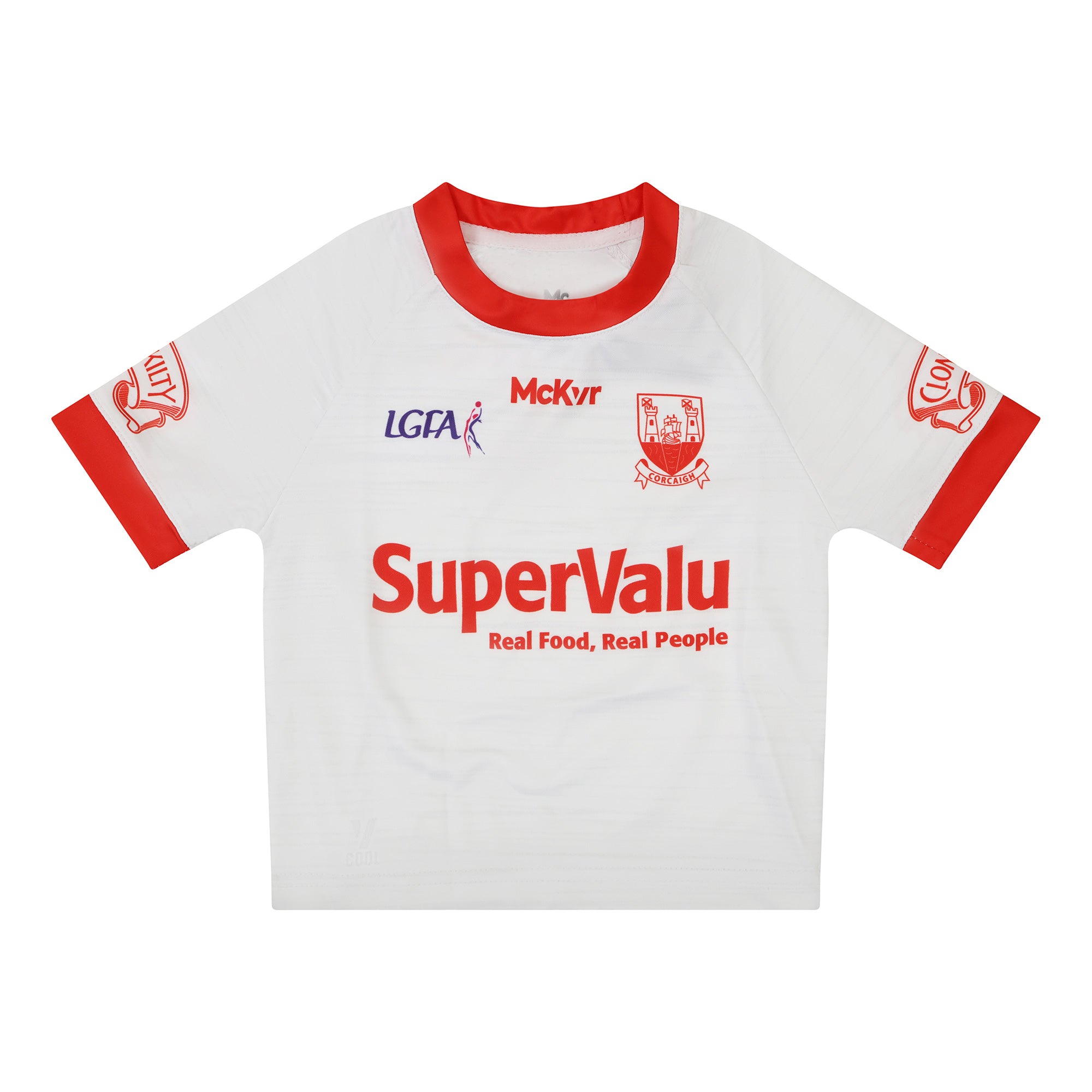 Mc Keever Cork Ladies LGFA Official Away Jersey - Infants - White/Red
