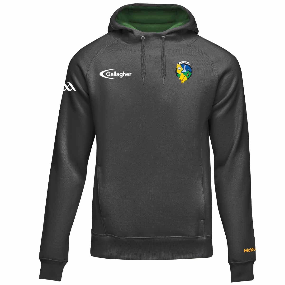 Mc Keever Leitrim GAA Official Vital Hoodie - Youth - Charcoal/Green