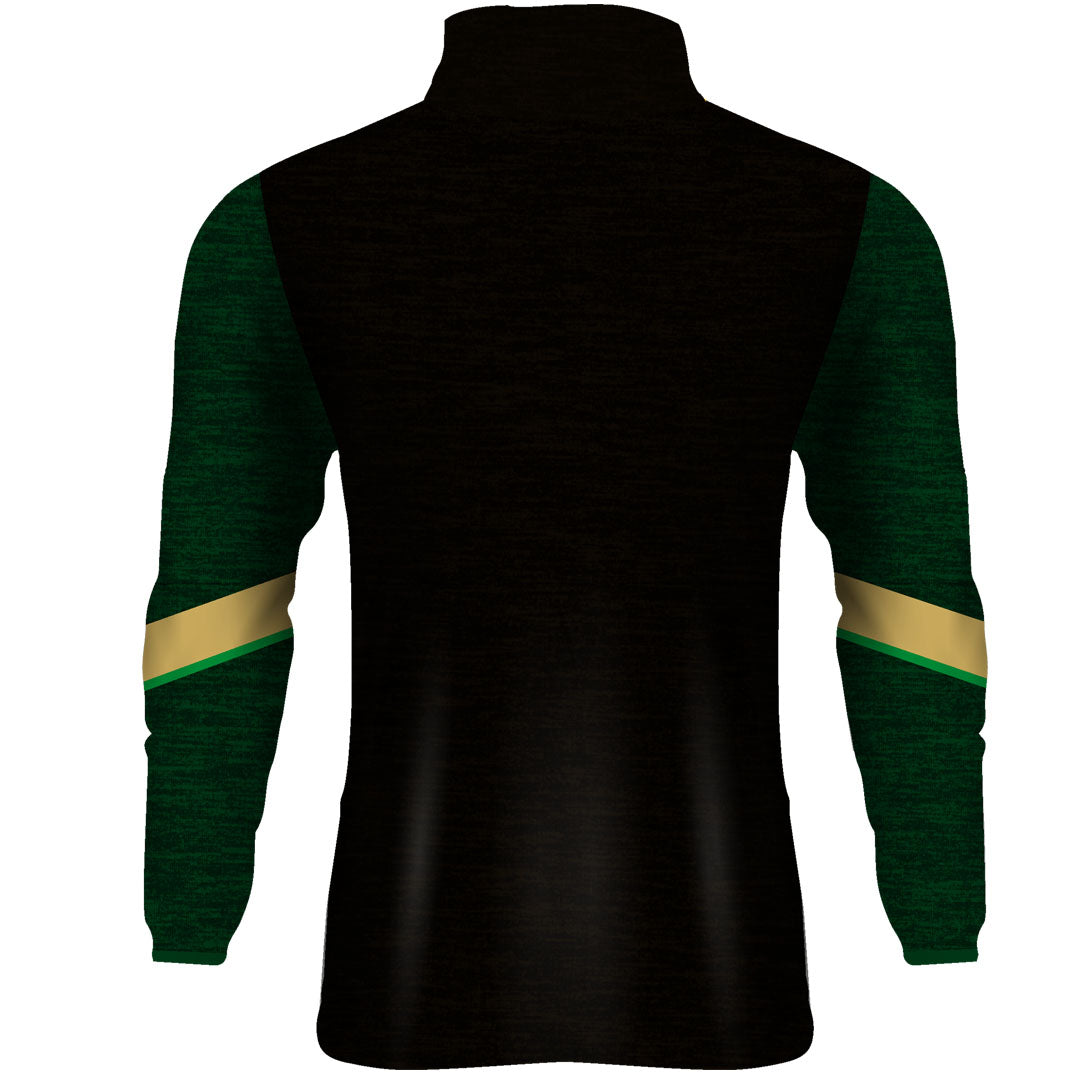 Mc Keever Leitrim GAA Official Pulse 1/4 Zip Top - Youth - Black/Green