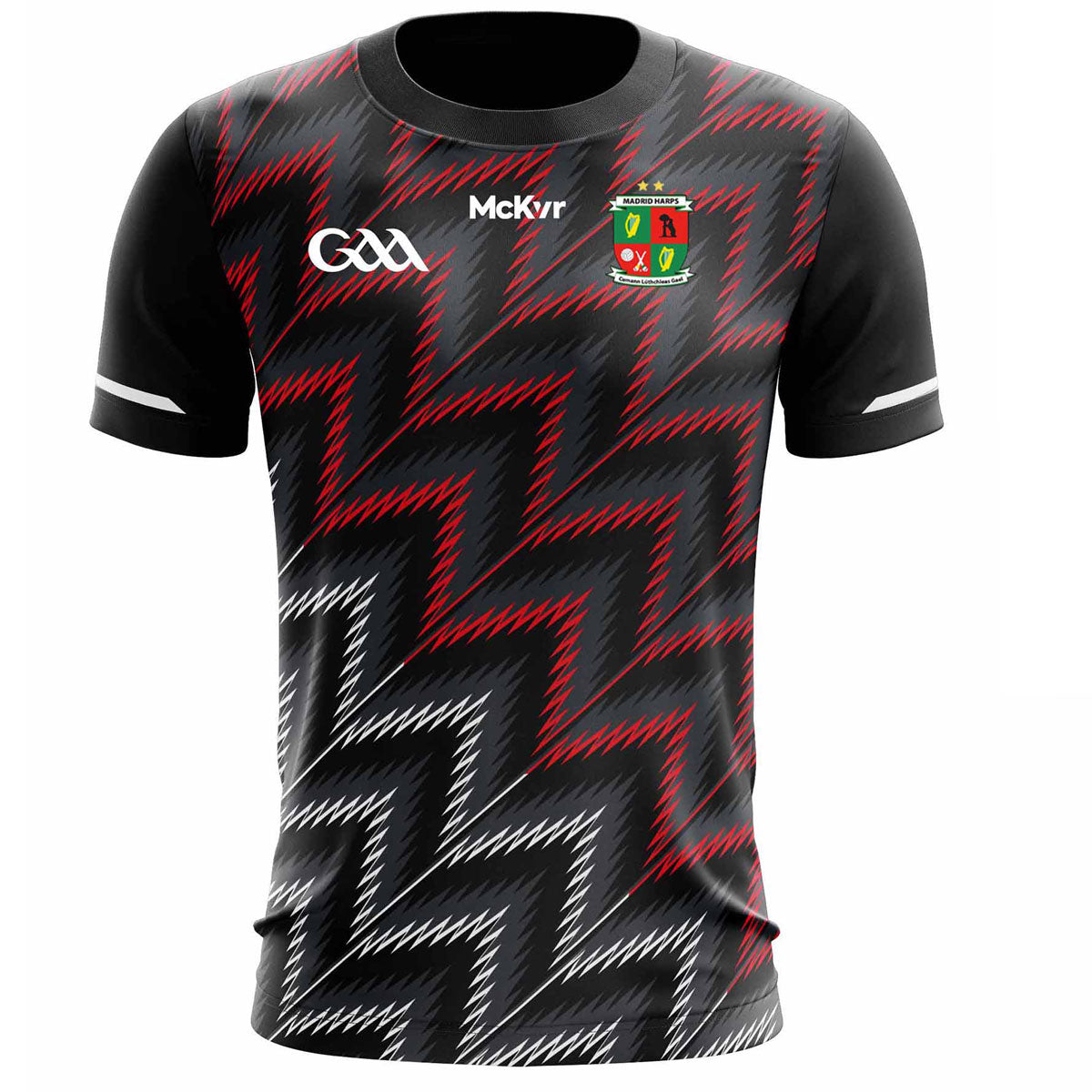 Mc Keever Madrid Harps GAA Training Jersey - Adult - Black/Red Player Fit