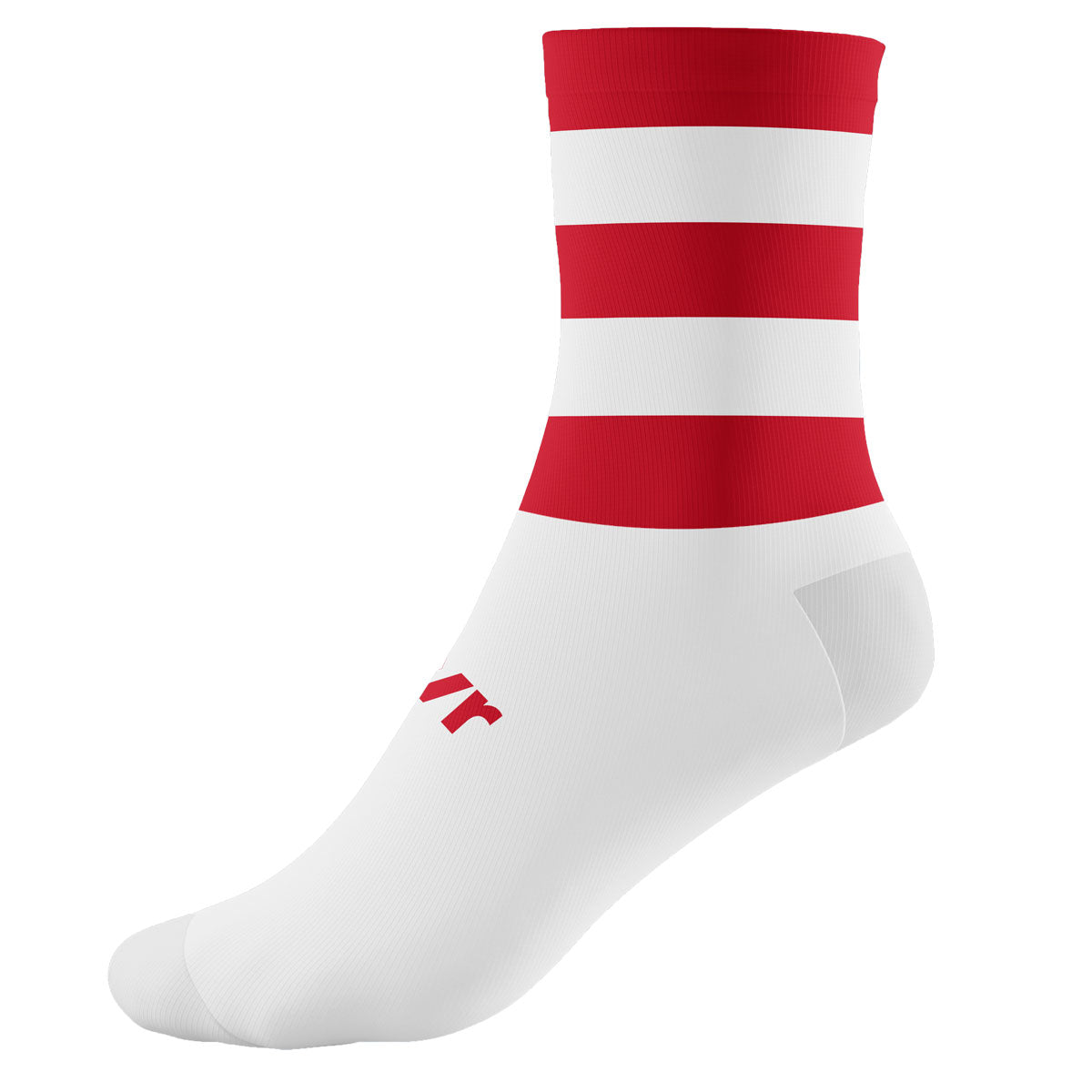 Mc Keever Pro Mid Hooped Socks - Youth - White/Red/White