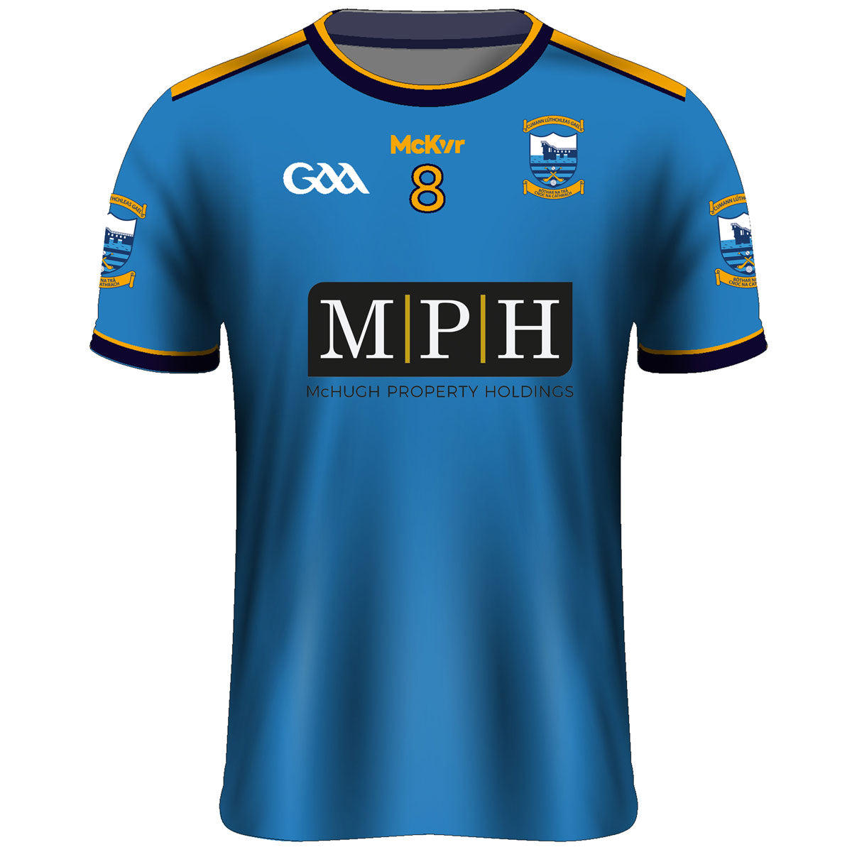 Mc Keever Salthill Knocknacarra GAA Numbered Home Jersey - Adult - Blue Player Fit
