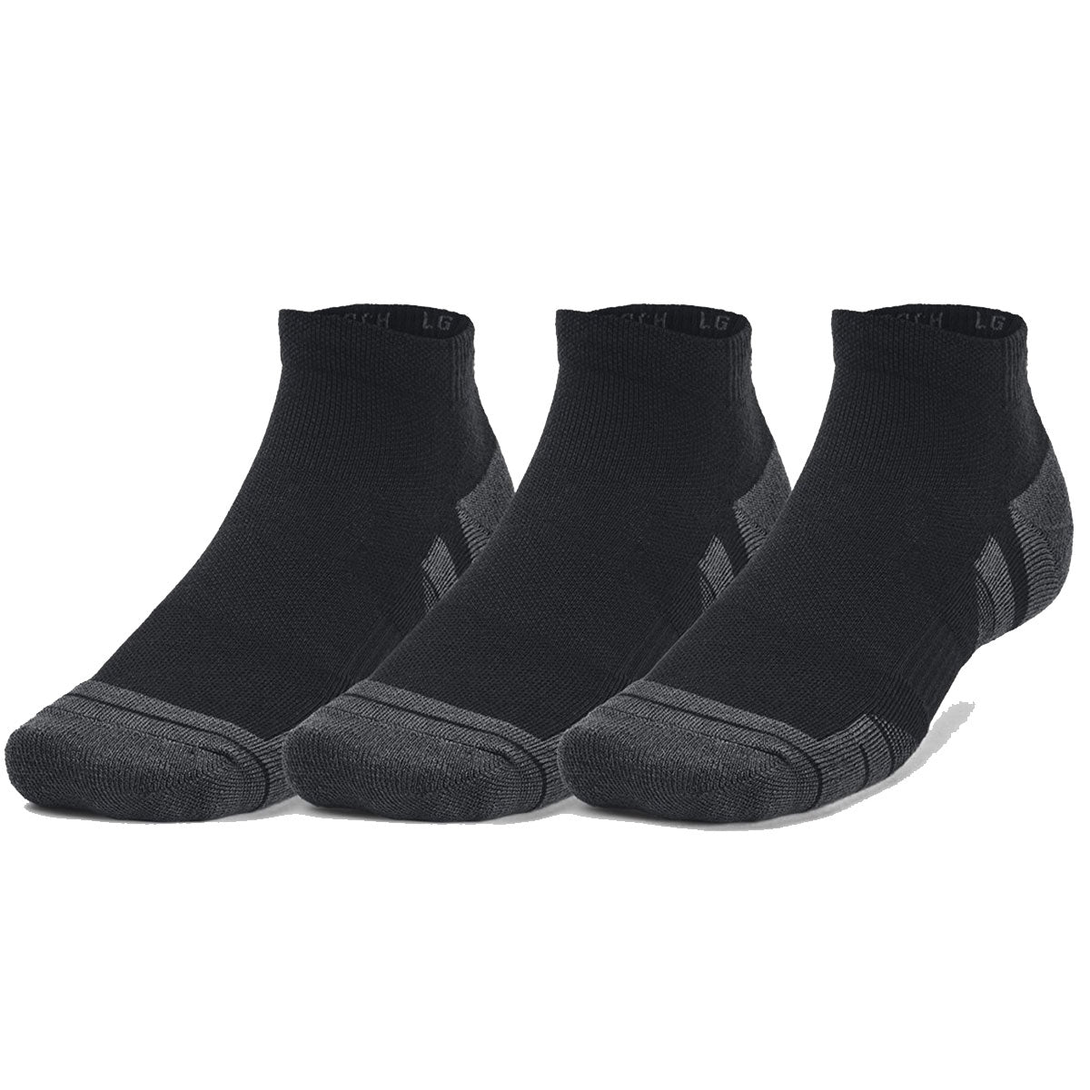 Under Armour Performance Tech 3 Pack Low Cut Socks - Adult - Black/Jet Grey