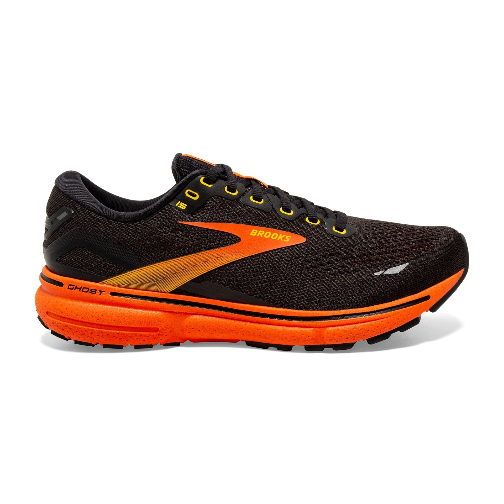Brooks Ghost 15 Running Shoes - Mens - Black/Yellow/Red