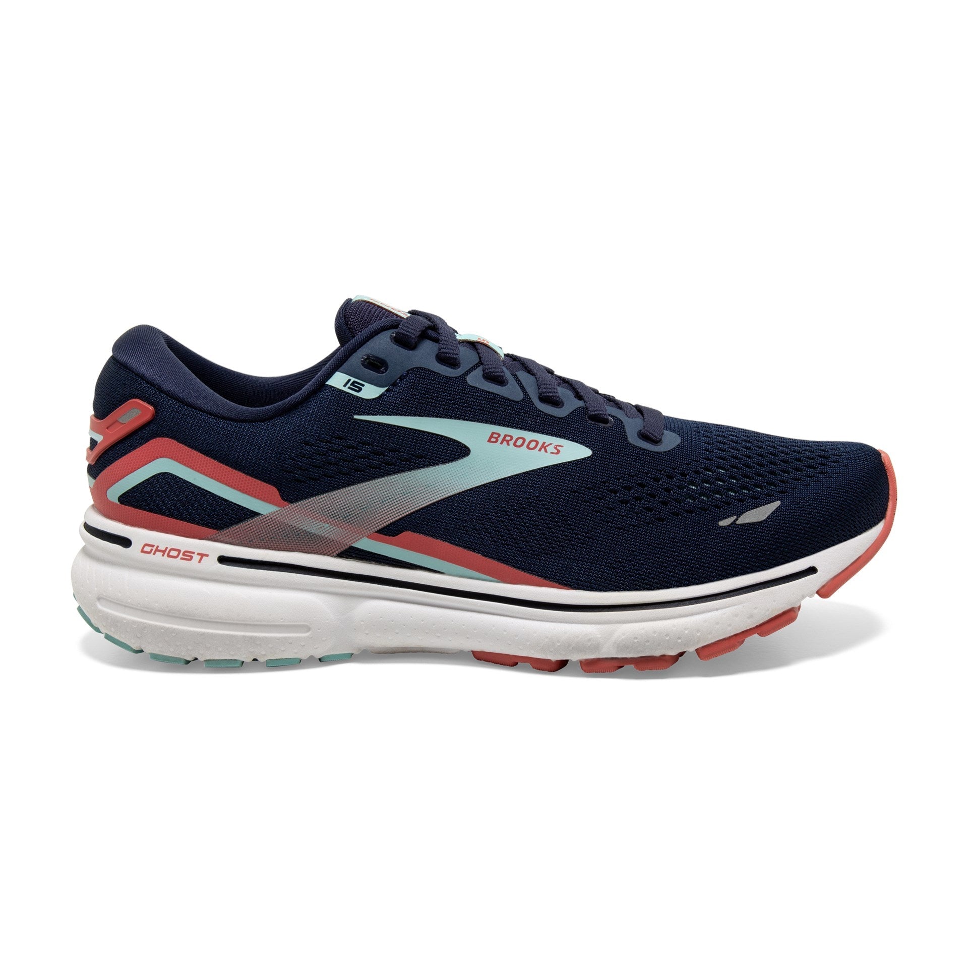 Brooks Ghost 15 Running Shoes - Womens - Peacoat/Canal Blue/Rose