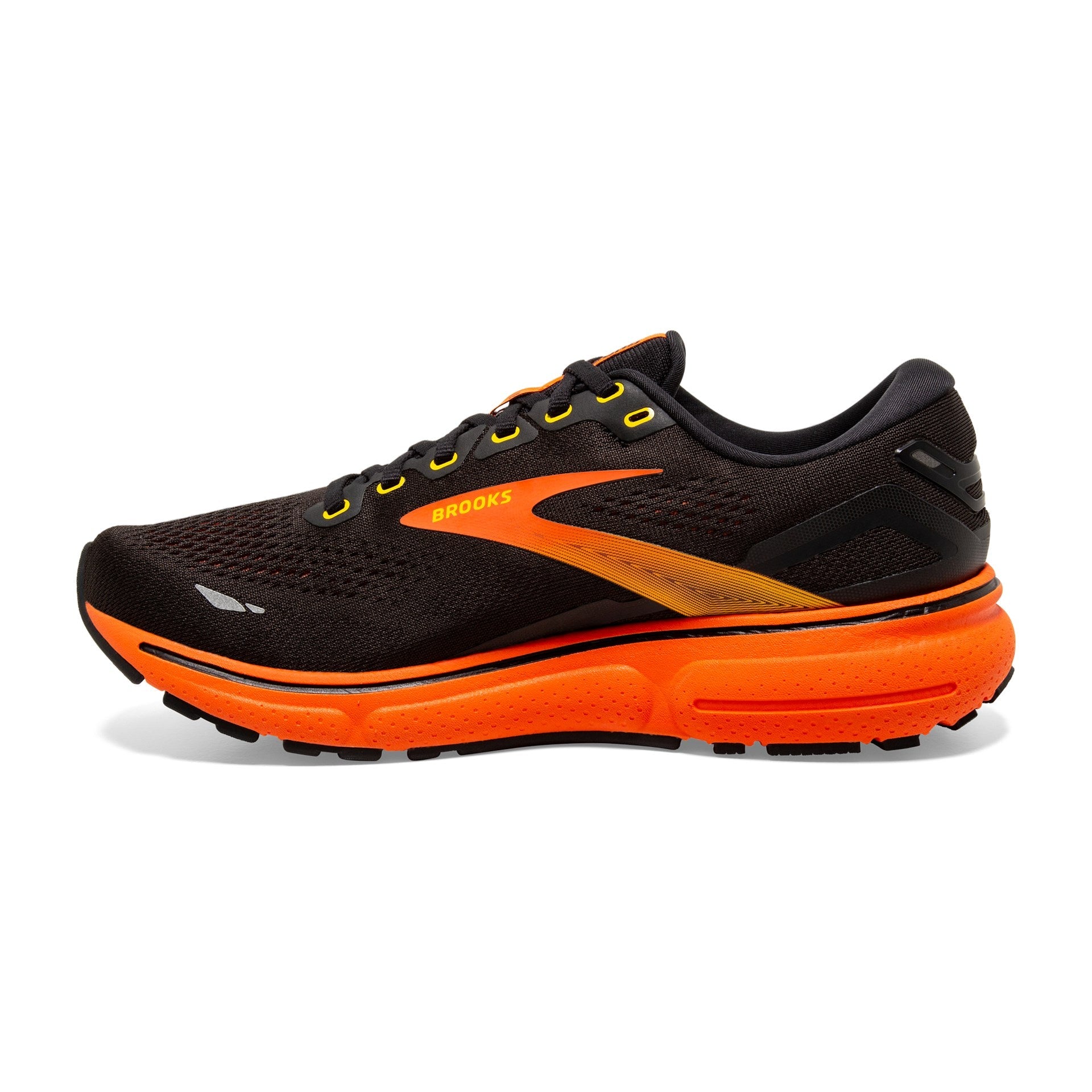 Brooks Ghost 15 Running Shoes - Mens - Black/Yellow/Red