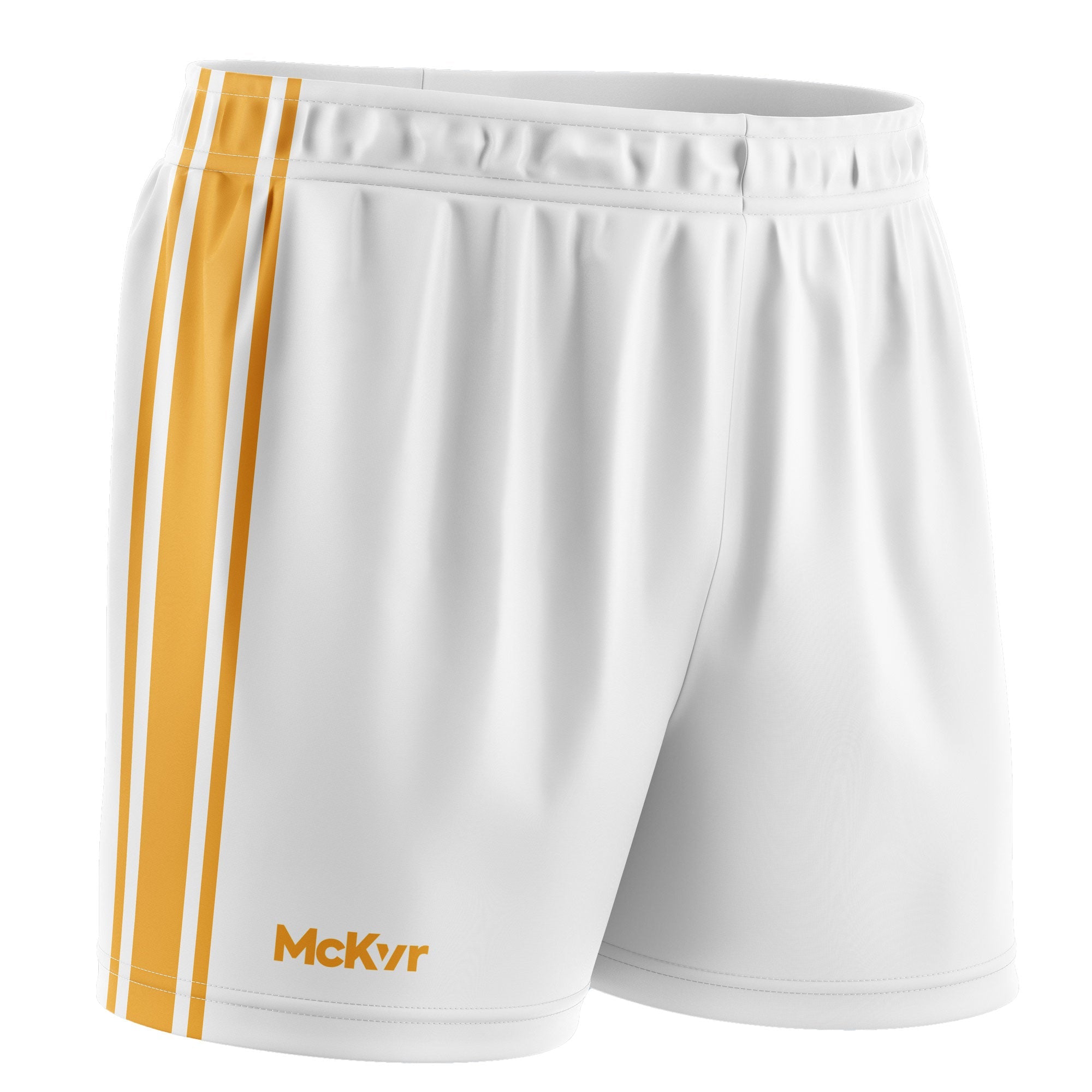 Mc Keever Core 22 GAA Shorts - Adult - White/Amber