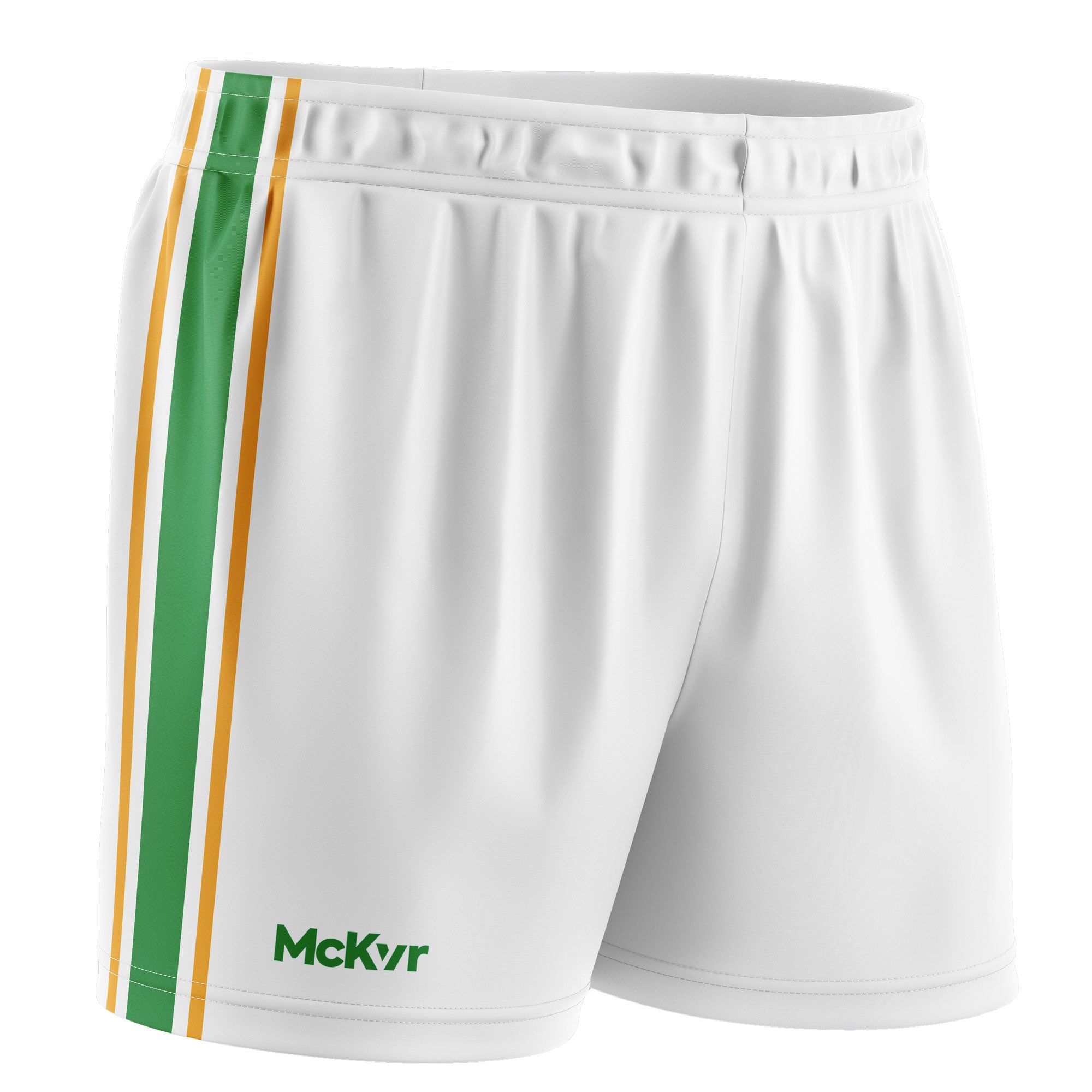 Mc Keever Core 22 GAA Shorts - Youth - White/Green/Gold