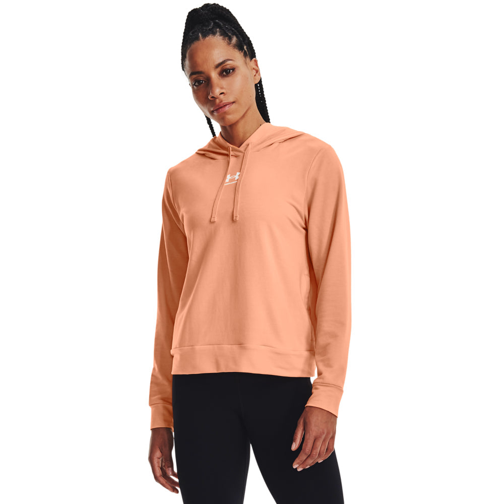 Under Armour Rival Terry Hoodie - Womens - Mellow Orange/White